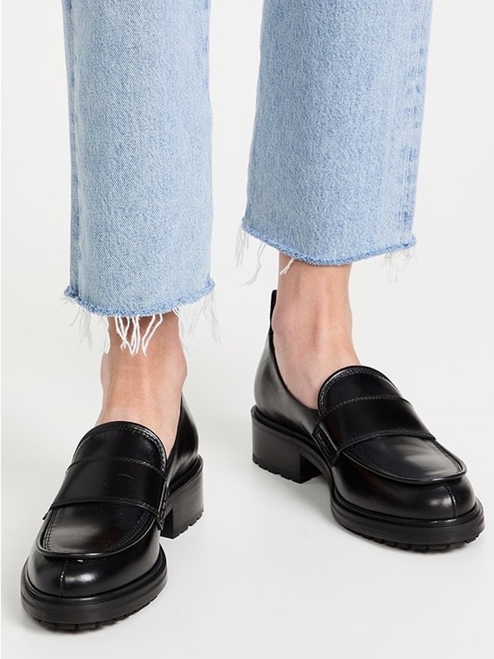 Aeyde Ruth Black Leather Penny Loafers 39
